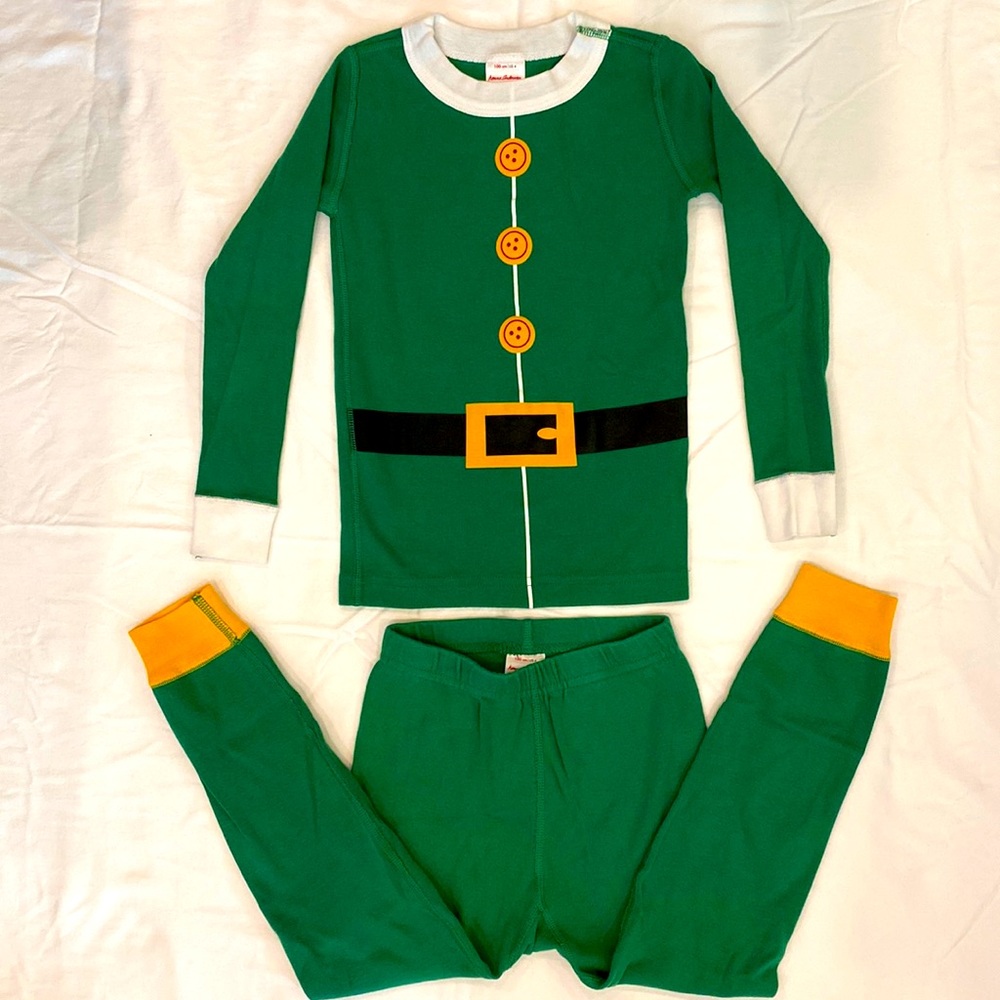 Hanna Andersson Boy or Girl Christmas Elf Pajamas; 100 cm, US 4